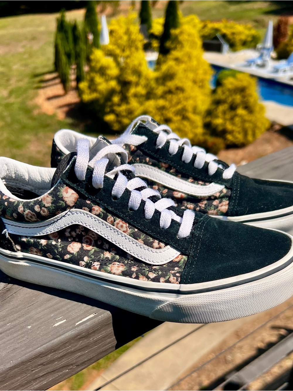 Vans Floral Black Suede Low-Top Sneakers